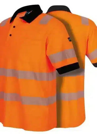 Warnschutz Poloshirt, neonorange, mit UV-Schutz L