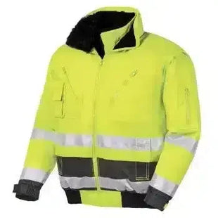 Warnschutzjacke gelb mit reflektierenden Streifen, Sicherheitsbekleidung für Arbeitsschutz