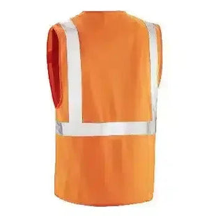Reflektierende Warnweste Orange, Arbeitsschutz, Rückseite, Sicherheitsbekleidung