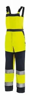 Warnschutzhose Latzhose gelb mit Reflexstreifen, PSA Arbeitskleidung für Sicherheit