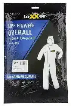 MPF-Einweg-Overall Typ 4B/5B/6B in schwarzer Verpackung, Schutzanzug für Hygiene und Medizin