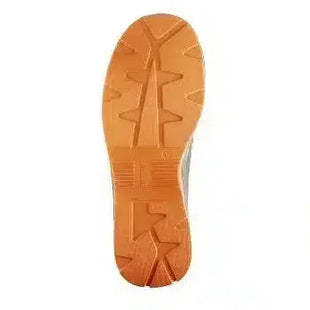 Rutschfeste orange Schuhsohle mit Profil, ideal für Arbeitsschutz und Hygieneanwendungen