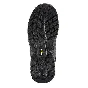 Rutschfeste schwarze Arbeitsschuh-Sohle mit Profil, Detailansicht, geeignet für Hygiene und Medizinbereich