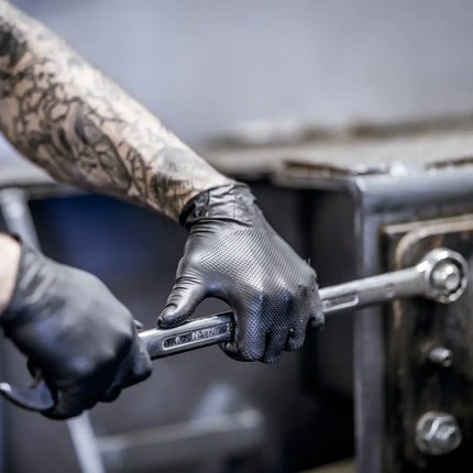 NITRAS TOUGH GRIP N | Nitrilhandschuhe mit Grip | schwarz | 50 Stück