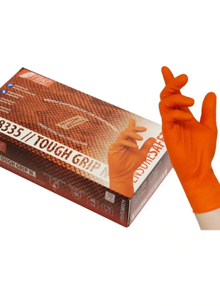 NITRAS TOUGH GRIP N | Nitrilhandschuhe mit Grip | orange | 50 Stück