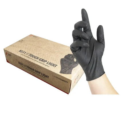NITRAS TOUGH GRIP LIGHT, Nitril-Einmalhandschuhe, schwarz