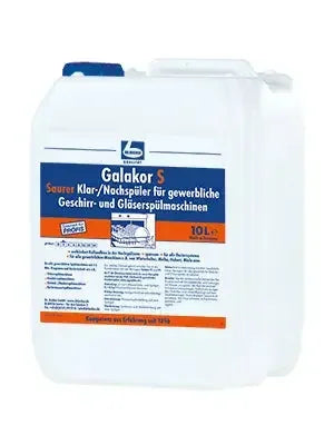 10L Kanister Galakor S, saurer Klarspüler für gewerbliche Spülmaschinen, Hygienebedarf