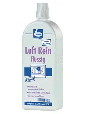 Flasche Luft Rein flüssig geruchsneutralisierer, professionelle Hygiene, weißer Kunststoff, Produktetikett sichtbar