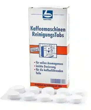 Kaffeemaschinen Reinigungstabs Verpackung und Tabletten, professionelle Hygiene für Kaffeevollautomaten