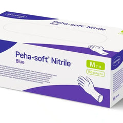 Peha-soft Nitril Blue Einweghandschuhe M 7-8, puderfrei, 150 Stück, medizinischer Hygieneartikel