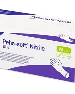Peha-soft Nitril Blue Einweghandschuhe M 7-8, puderfrei, 150 Stück, medizinischer Hygieneartikel
