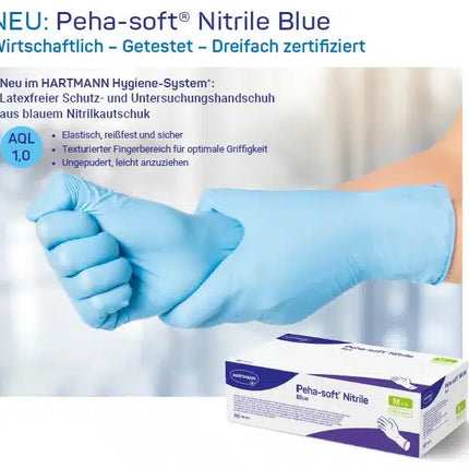 Peha-soft Nitrile blue | Nitrilhandschuhe Blau 100 Stück Hartmann