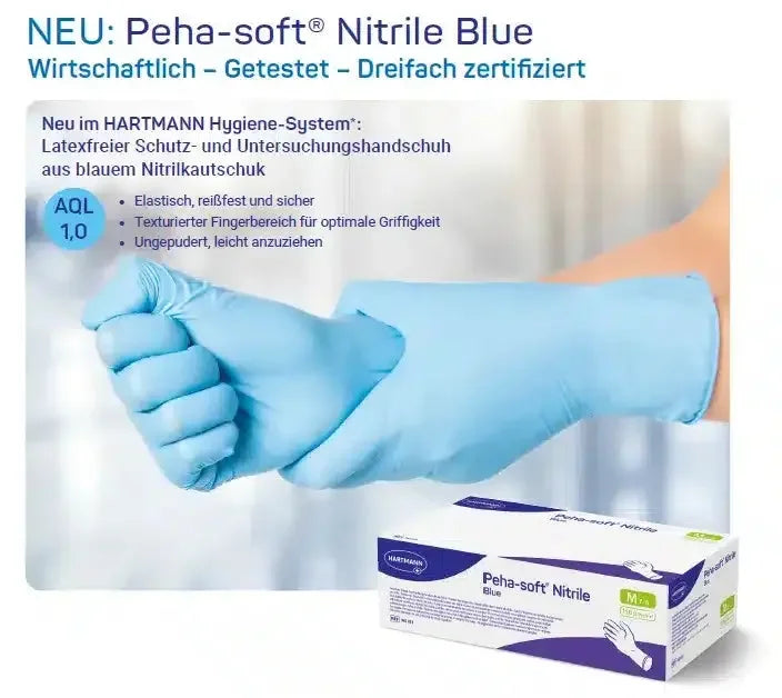 nitril handschuhe peha soft Peha-soft Nitrile blue | Nitrilhandschuhe Blau 100 Stück Hartmann | SeniPax.de | Großhandel | Hygieneartikel | Reinigungsmittel | Inkontinenzprodukte