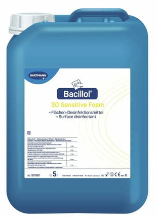Bacillol 30 Sensitive Foam Flächendesinfektionsmittel Kanister, 5 Liter, blau, für Oberflächendesinfektion