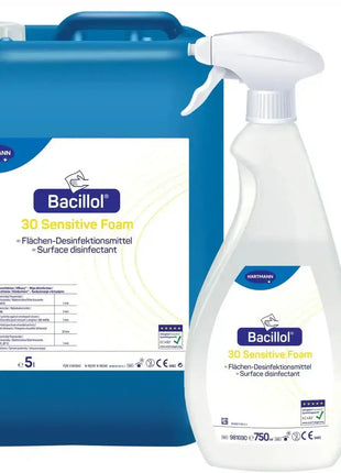 Bacillol 30 Sensitive Foam Flächendesinfektionsmittel in Sprühflasche und Kanister, Oberflächendesinfektion