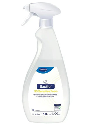 Bacillol 30 Sensitive Foam Flächendesinfektionsmittel Sprühflasche, 750ml, hygienische Oberflächendesinfektion