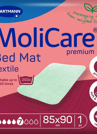 MoliCare Bed Mat Textile 85x90 cm, waschbare Inkontinenzunterlage, extra saugfähig, wiederverwendbar