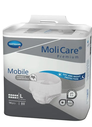 MoliCare Premium Mobile Inkontinenzhose Größe L, 14 Stück, Tag- und Nachtschutz, pH-hautfreundlich