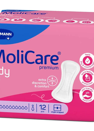 MoliCare Premium Lady Pad Inkontinenzeinlagen, 12 Stück, extra diskret und komfortabel, rosa Verpackung