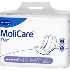 MoliCare Form Inkontinenzvorlagen, 32 Stück, hygienische Einlagen mit Auslaufschutz, Packung