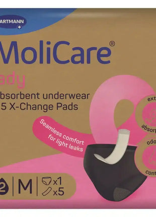 MoliCare Lady Inkontinenz-Unterwäsche mit 5 Einlagen für Damen, Größe M, extra saugfähig