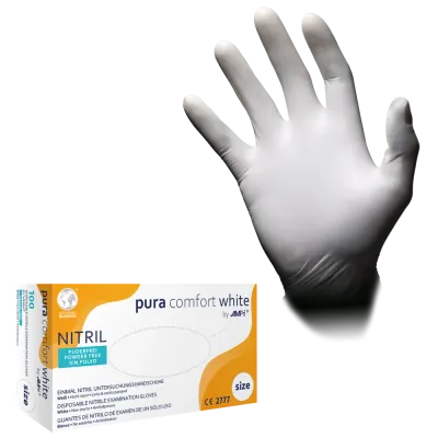 Weiße Nitrilhandschuhe von AMPri