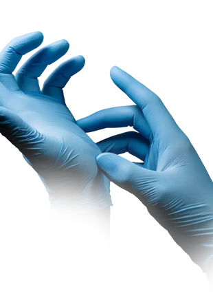 Einweg Nitrilhandschuhe blau, medizinische Schutzkleidung, hygienisch, anziehend