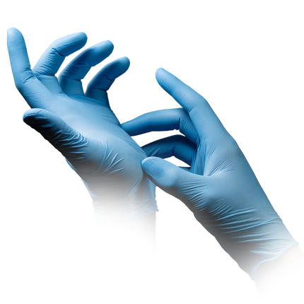 Blaue Nitrilhandschuhe von AMPri