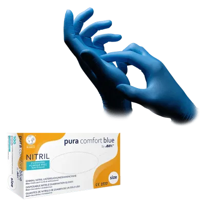 Blaue Nitrilhandschuhe von AMPri