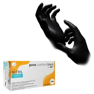 Schwarze Nitril Einweghandschuhe in Box, puderfrei, medizinische Hygienehandschuhe