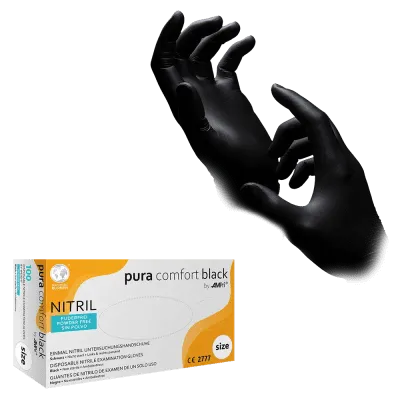Schwarze Nitrilhandschuhe von AMPri