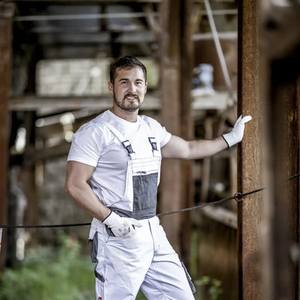 NITRAS MOTION TEX PLUS Latzhose 7623 in weiß/grau