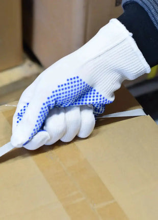 NITRAS Strickhandschuhe 6100 in weiß/blau