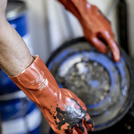 ITRAS PVC Chemikalienschutzhandschuhe 160435 in rot