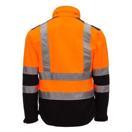 NITRAS MOTION TEX VIZ Warnschutz-Softshelljacke 7170 in neonorange/schwarz