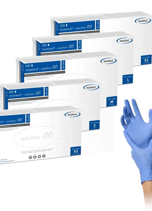 Nitril Einweghandschuhe in Blau, unterschiedliche Größen, hygienisch, medizinisch, puderfrei