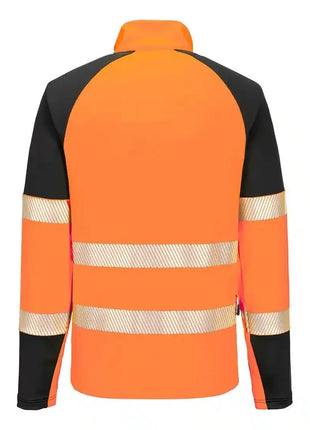 Warnschutzjacke in Orange mit reflektierenden Streifen, Sicherheitsbekleidung Rückansicht