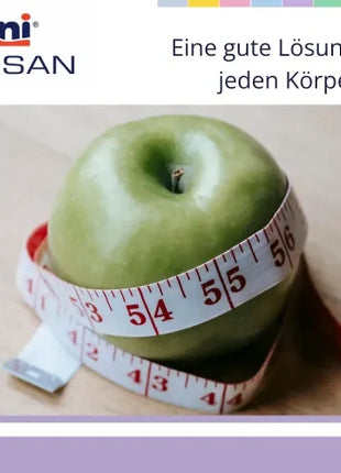 Grüner Apfel mit Maßband – passende Lösung für jeden Körpertyp