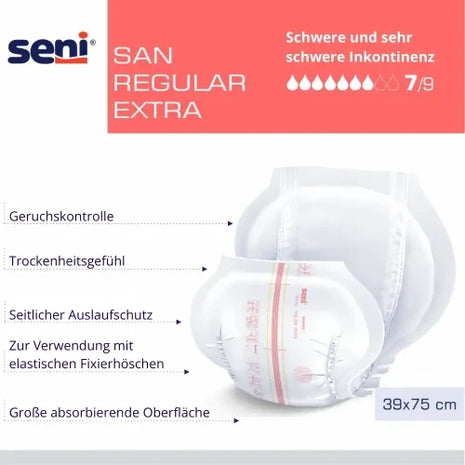 Seni San Regular Extra Inkontinenzvorlagen anatomisch Unisex