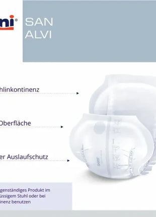 Seni San Alvi Inkontinenzprodukt für Stuhlinkontinenz mit großer Oberfläche und seitlichem Auslaufschutz