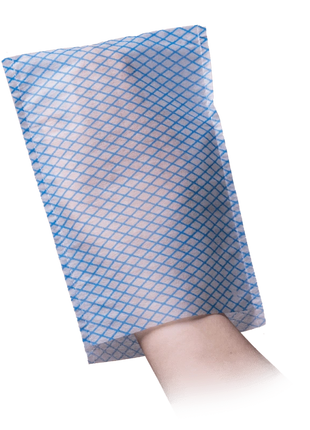 Eco-Plus Einweg Waschhandschuhe weiß-blau Vlies 2000 Stück