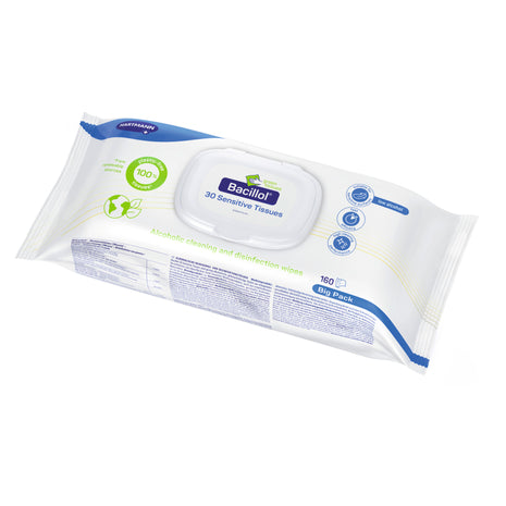 Bacillol 30 Sensitive Tissues – alkoholische Reinigungs- und Desinfektionstücher, plastikfrei, für empfindliche Oberflächen