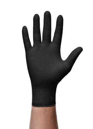 Mercator gogrip Nitrilhandschuhe schwarz 50 Stück/Box Diamanttextur