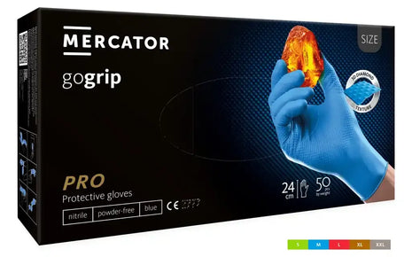 Mercator gogrip Nitrilhandschuhe blau 50 Stück/Box Diamanttextur