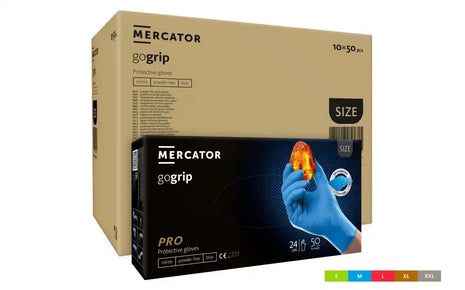 Mercator gogrip Nitrilhandschuhe blau 50 Stück/Box Diamanttextur