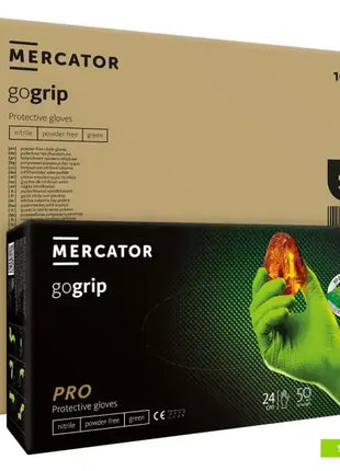 Mercator gogrip Nitrilhandschuhe grün 50 Stück/Box Diamanttextur