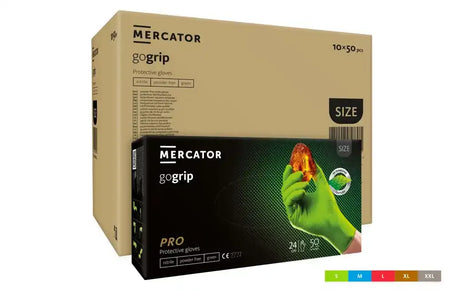Mercator gogrip Nitrilhandschuhe grün 50 Stück/Box Diamanttextur