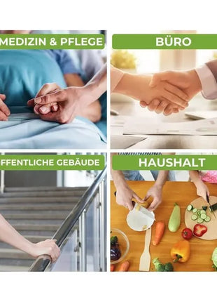 Anwendungsbereiche von Händedesinfektion: Medizin & Pflege, Büro, öffentliche Gebäude, Haushalt