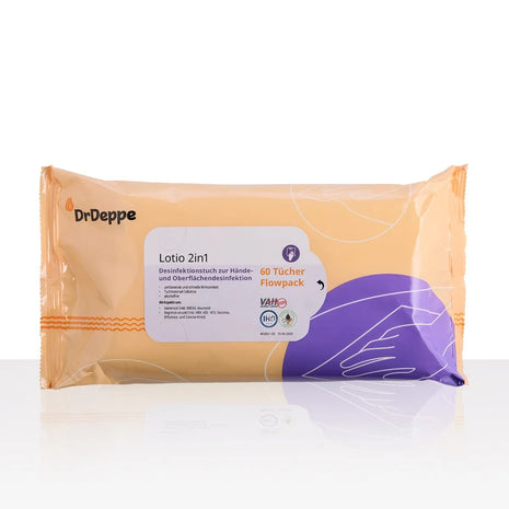 Lotio 2in1 Desinfektionstücher 60 Tücher | Hände- & Flächendesinfektion mit Aloe Vera