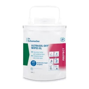 Desinfektionstücher ULTRASOL OXY XL, sporizid, praktische Box, Hygienetücher, Anwendungsgrafik